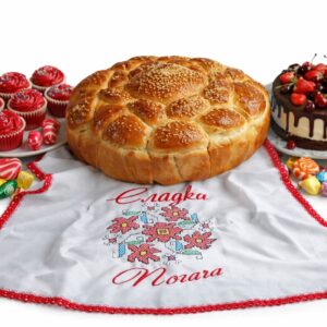 Кърпа/месал за погача с шевица