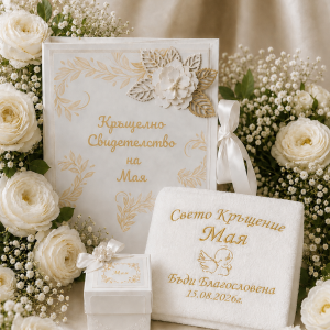 Комплект за кръщене "Златна фея"